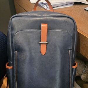 Stylish Navy and Tan Backpack